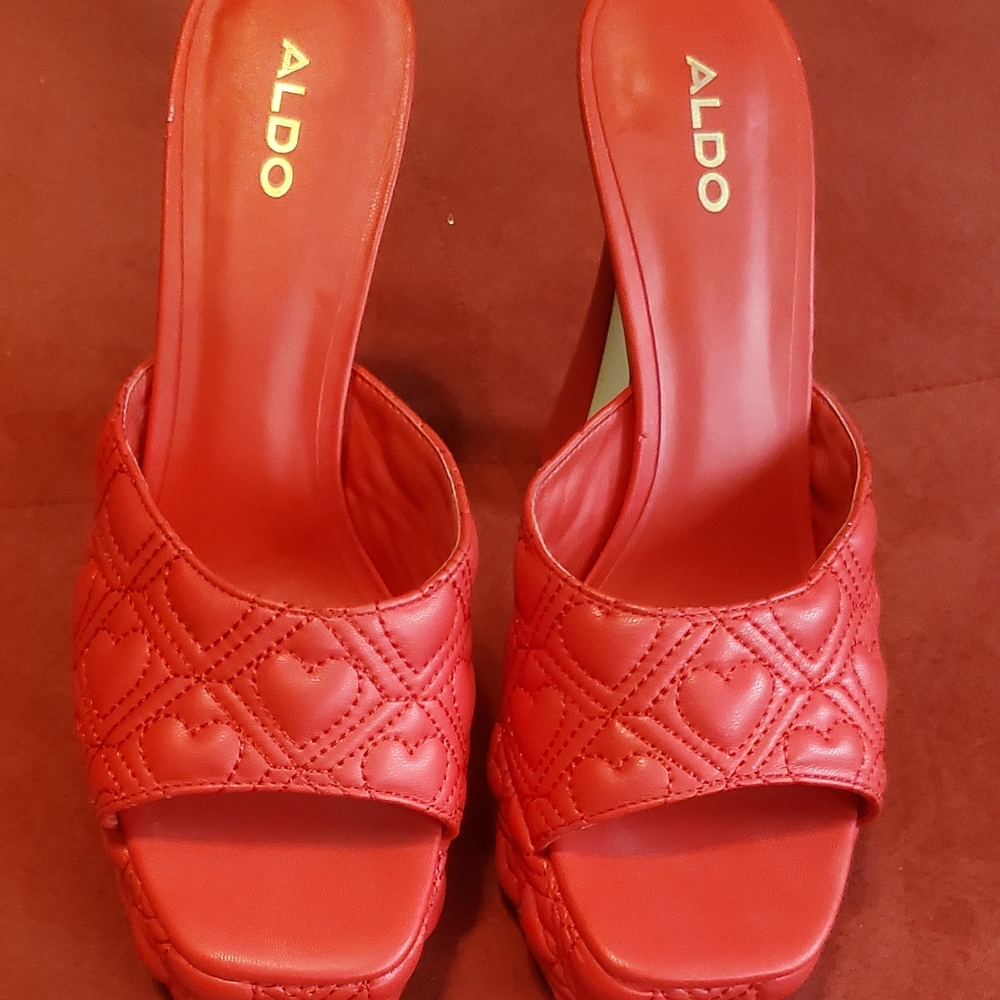 Aldo Red Mules Modern Minimalist Design